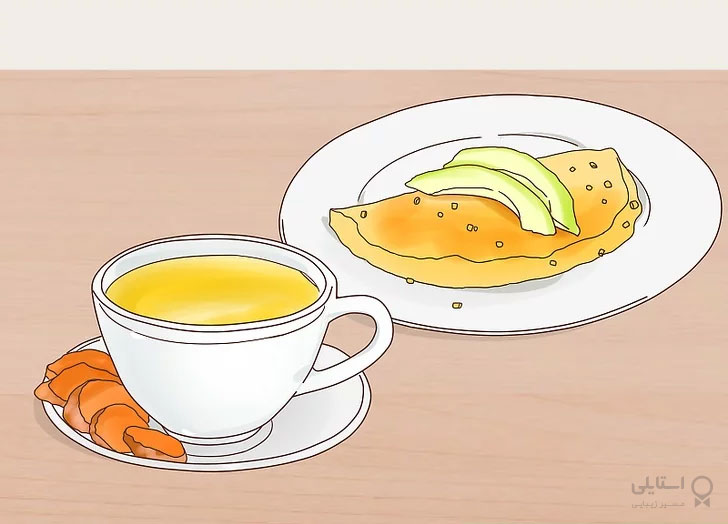 چای زردچوبه و تخم مرغ