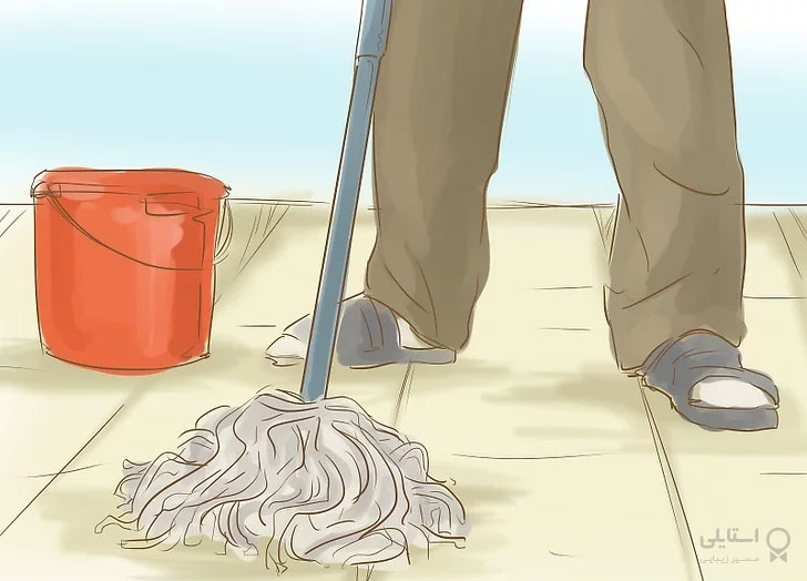 تمیز کردن کف زمین با تی