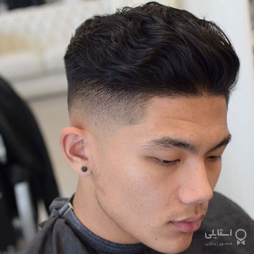 مدل موی حالت‌دار به سمت عقب شانه شده + محو کردن زیاد