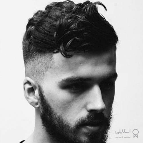 مدل موی حالت‌دار کوتاه + محو کردن زیاد + ریش کامل