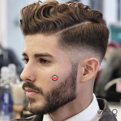 موی حالت‌دار دور کوتاه و شانه شده + ریش