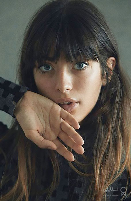 مدل موی متوسط و چتری یک تکه