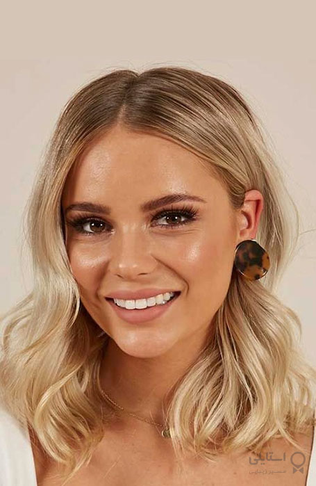 مدل موی متوسط بلوند با هایلایت