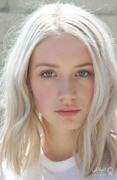 رنگ پلاتینه بلوند برای موی متوسط