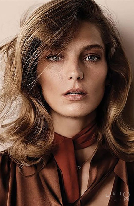 مدل موی متوسط با لایه‌های کوتاه