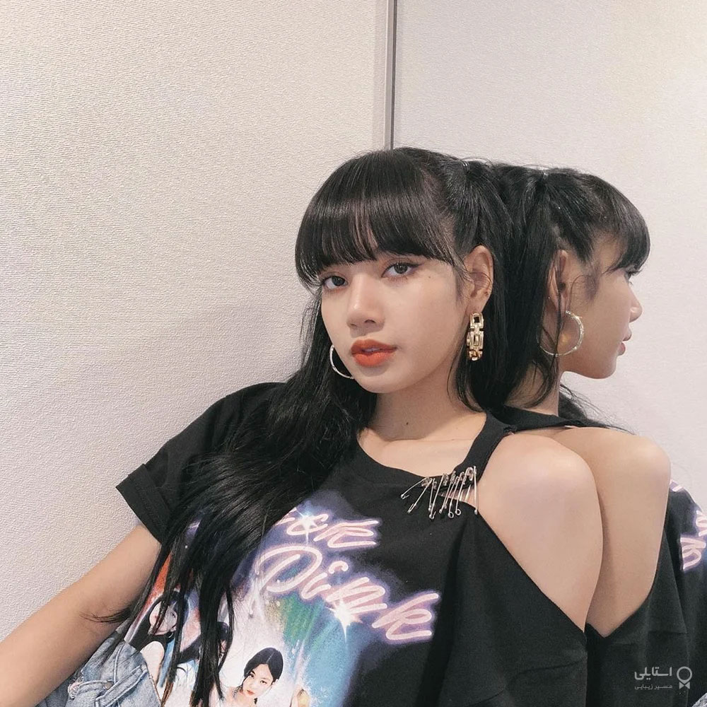 لیسا بلک پینک موهای چتری