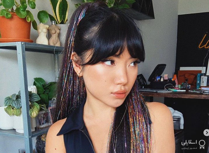 مدل موی دم اسبی با زر تار