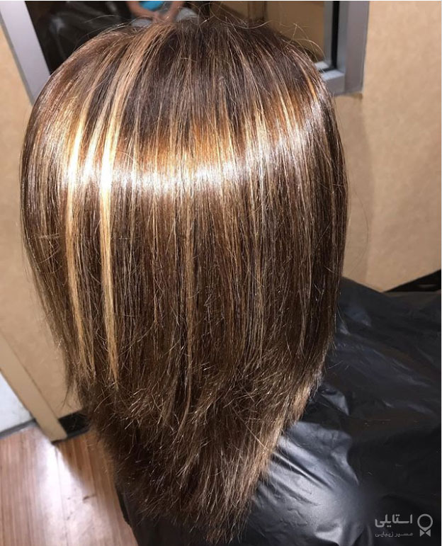 بلوند و قرمز / هایلایت بلوند روی زمینه قهوه‌ای