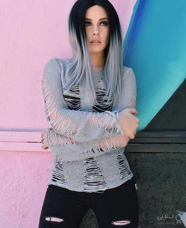  آمبره سیاه و خاکستری / ایده‌های رنگ موی آمبره