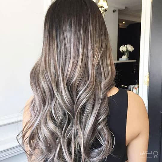 رنگ موی بلوند دودی آبی