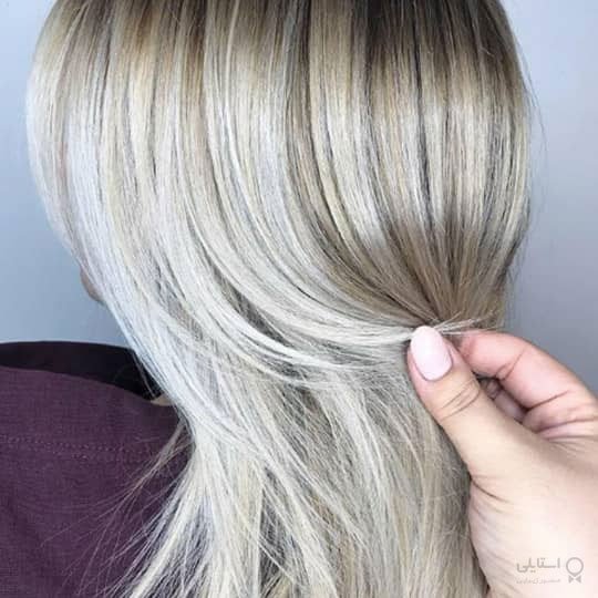 رنگ موی بلوند دودی خاکستری تیره