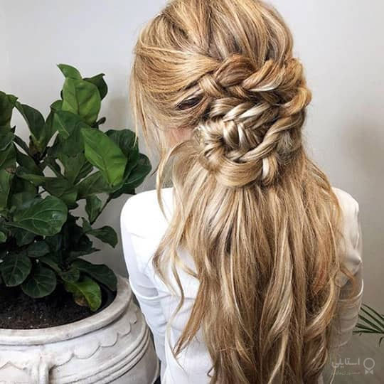 رنگ بلوند دودی با هایلایت قهوه ای