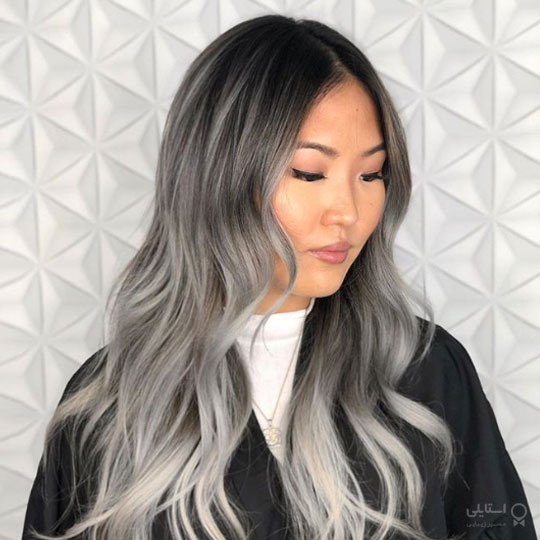 رنگ بلوند دودی با مدل لاب