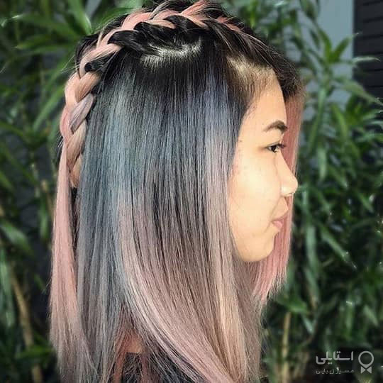 موی خاکستری ترند سال 2020 - آمبره خاکستری به صورتی