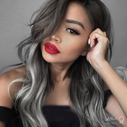 موی خاکستری ترند سال 2020 - موی مشکی با بالیاژ خاکستری