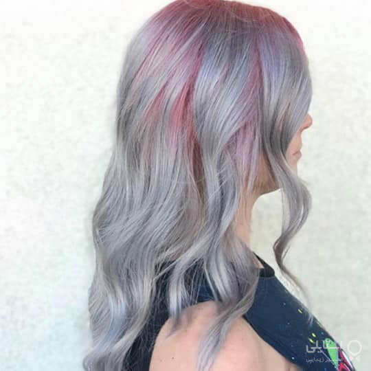 موی خاکستری ترند سال 2020 - خاکستری و صورتی پررنگ