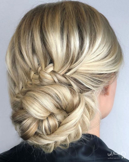 موی نیمه جمع و شینیون برای موهای نازک - شینیون حلزونی