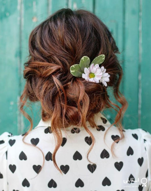 مدل موی شینیون با گیس - شینیون بهم ریخته با گیس