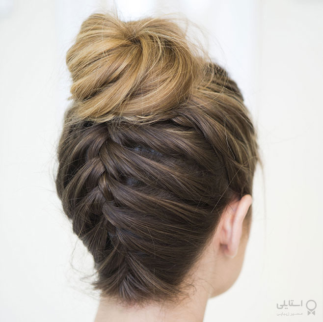 مدل موی شینیون با گیس - شینیون دهه 90