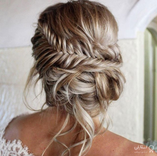 مدل موی شینیون با گیس - شینیون حلزونی با موی گیس شده