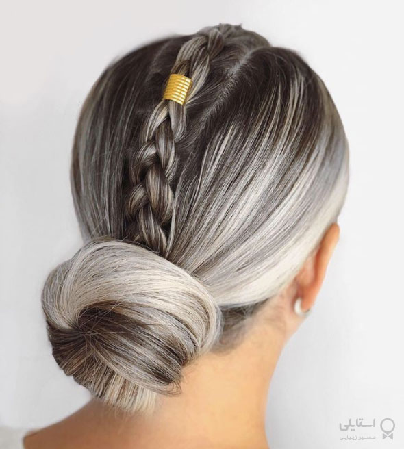 مدل موی شینیون با گیس - شینیون بالرینی با گیس