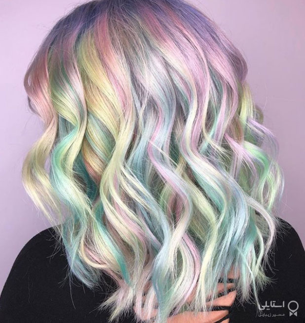 مدل رنگ موی هولوگرافیکی که باعث می شود ظاهری رنگین کمانی داشته باشید - رنگ موی رنگین کمانی مدل تک شاخ ها
