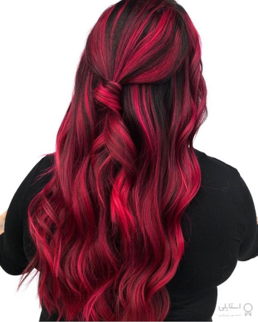 موهای قرمز معرکه - هایلات قرمز روی زمینه مشکی