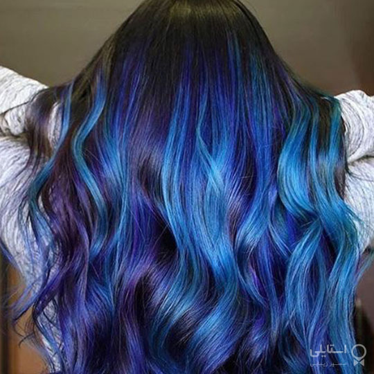 رنگ موی آبی طاووسی 
