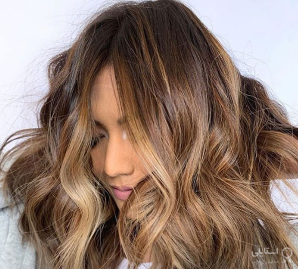 قهوه‌ای شکلاتی با هایلایت‌های کاراملی