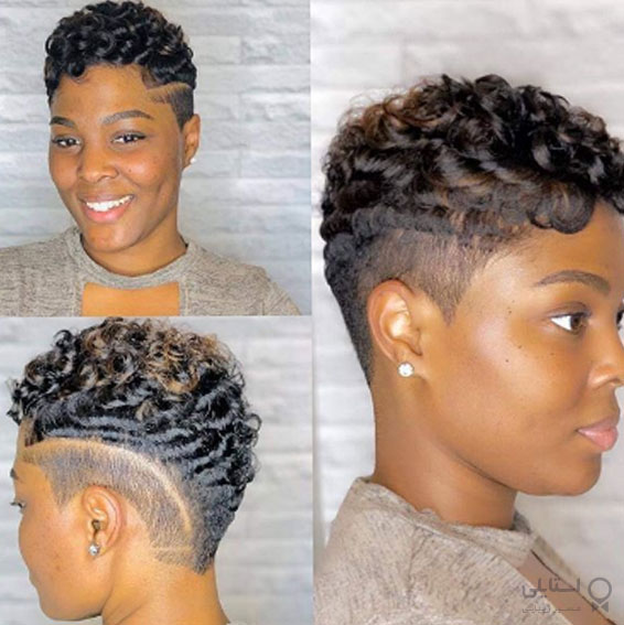 قهوه‌ای طلایی رو موی پیکسی