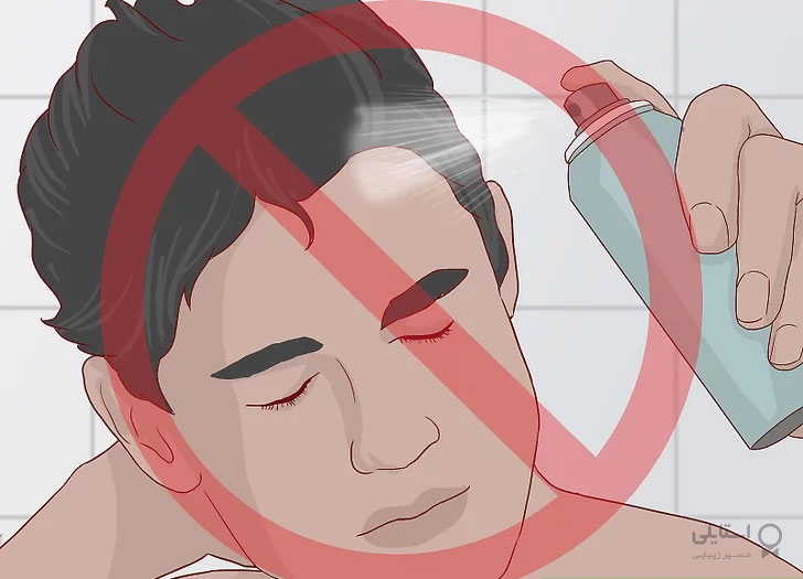 اسپری کردن کانسیلر نزدیک پوست سر ممنوع است